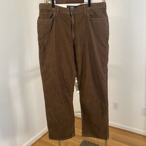 NWT Polo Ralph Lauren Brown Corduroy Pants Classic Fit Flat Front Mens 38x30 VTG